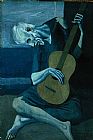 Pablo Picasso Canvas Paintings - The Old Guitarist